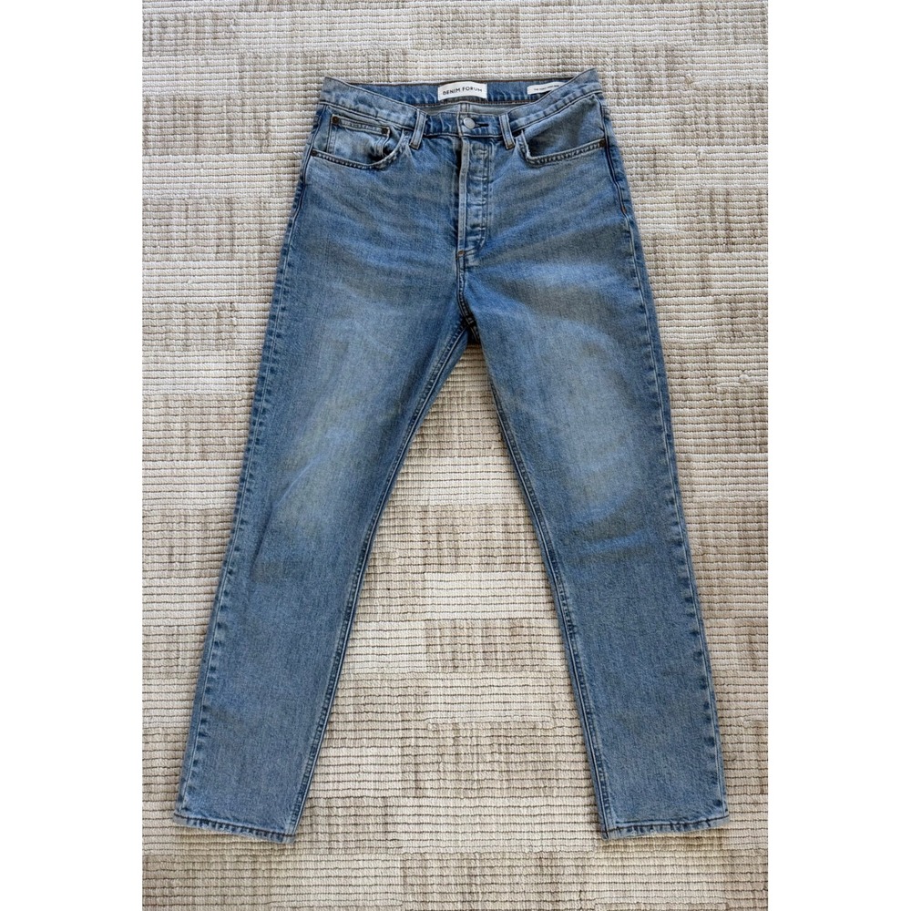 Denim Forum The Yoko High Rise Slim 28L Jeans Medium Wash 29 Organic Cotton